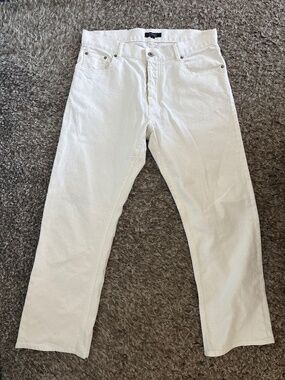 DISCONTINUED & EXCLUSIVE Burberry Black Label Embroidery Logo White Jeans